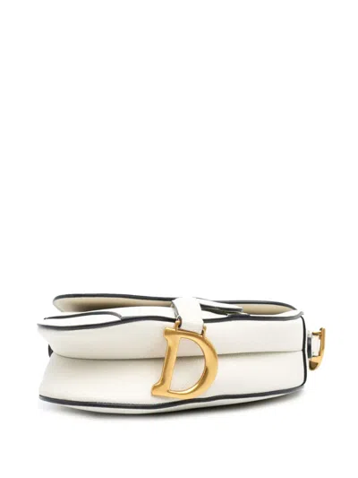 Pre-owned Dior 2020 Mini Grained Calfskin Saddle Bag Satchel