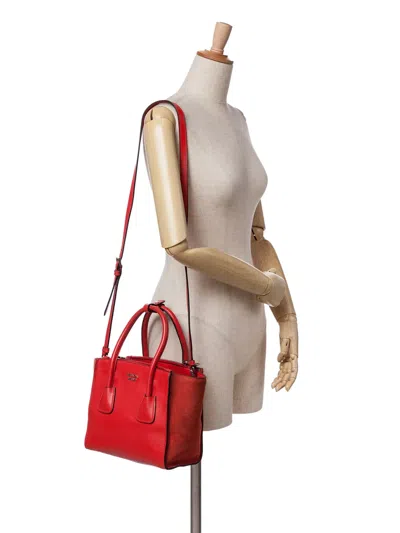 Pre-owned Prada 2000-2024 Small Glace Calf Twin Pocket Satchel In Red