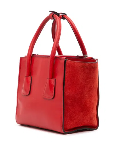 Pre-owned Prada 2000-2024 Small Glace Calf Twin Pocket Satchel In Red