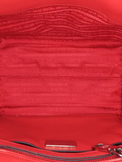 Pre-owned Prada 2000-2024 Small Glace Calf Twin Pocket Satchel In Red