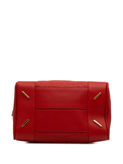 Pre-owned Loewe 2010-2025 Anagram Embossed Leather Amazona 75 Satchel In Red