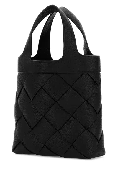 Bottega Veneta Men Black Leather Small Diego Handbag