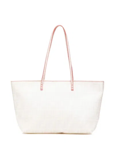 Pre-owned Fendi 2010-2025 Small Zucca Coated Canvas Roll Tote Bag In Red