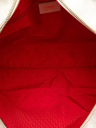 Pre-owned Fendi 2010-2025 Small Zucca Coated Canvas Roll Tote Bag In Red