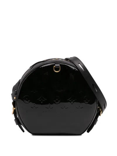 Pre-owned Louis Vuitton 2021-2025 Monogram Vernis Boite Chapeau Souple Mm Crossbody Bag In Black