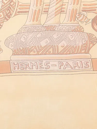 Pre-owned Hermes 20th Century Recontre Oceane Chiffon Silk Scarf Scarves