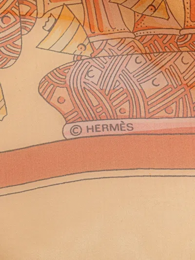 Pre-owned Hermes 20th Century Recontre Oceane Chiffon Silk Scarf Scarves