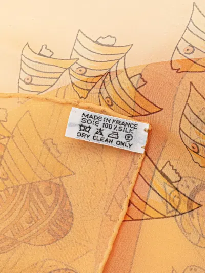 Pre-owned Hermes 20th Century Recontre Oceane Chiffon Silk Scarf Scarves