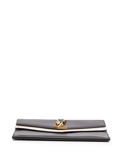 Pre-owned Saint Laurent 2019 Bicolor Smooth Calfskin Monogram Sulpice Clucth Clutch Bag