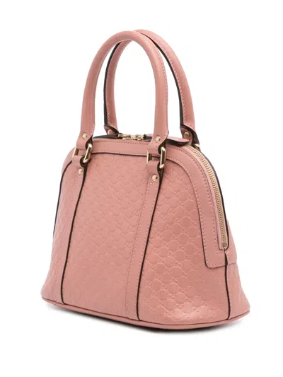 Pre-owned Gucci 2016-2024 Mini Microssima Dome Satchel In Pink