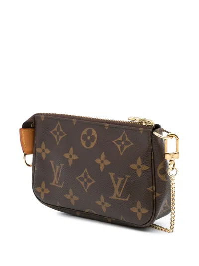 Pre-owned Louis Vuitton 2021 Monogram Mini Pochette Accessoires Handbag In Brown