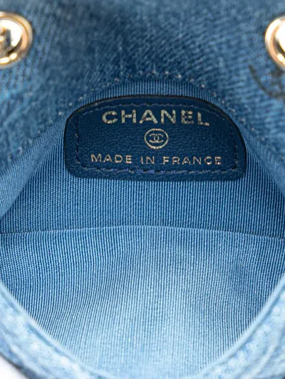 Pre-owned Chanel 2021 Mini Denim Mood Clutch With Chain Crossbody Bag