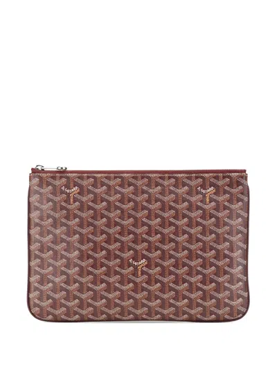 Pre-owned Goyard 2010 Ine Senat Mm Clutch Bag In Red