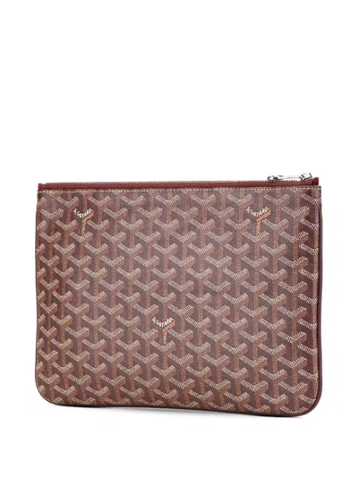 Pre-owned Goyard 2010 Ine Senat Mm Clutch Bag In Red