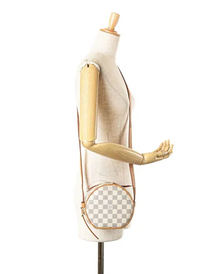 Pre-owned Louis Vuitton 2020 Damier Azur Boite Chapeaux Souple Pm Crossbody Bag In White