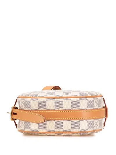 Pre-owned Louis Vuitton 2020 Damier Azur Boite Chapeaux Souple Pm Crossbody Bag In White