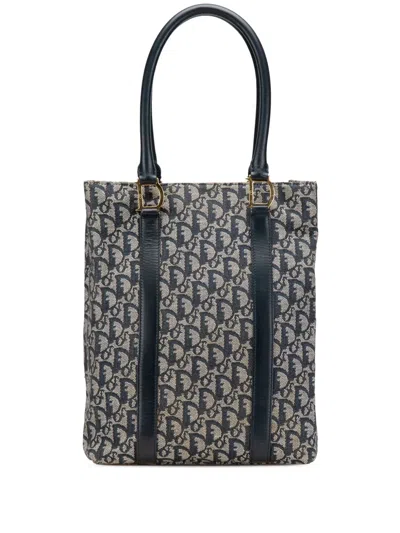Pre-owned Dior 2002 Issimo Trotter Canvas Tote Bag In Blue