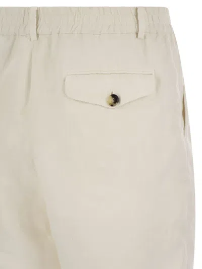 Brunello Cucinelli Classic Bermuda Shorts In Lightweight Linen Canvas