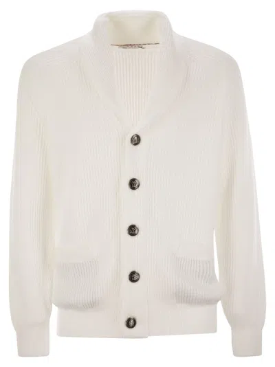 Brunello Cucinelli Men's Buttoned Cotton Rib Cardigan