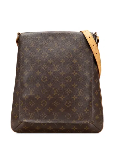 Pre-owned Louis Vuitton 2002 Monogram Musette Salsa Gm Crossbody Bag In Brown