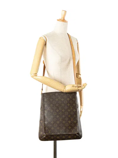 Pre-owned Louis Vuitton 2002 Monogram Musette Salsa Gm Crossbody Bag In Brown