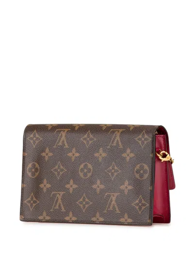 Pre-owned Louis Vuitton 2019 Monogram Flore Wallet On Chain Crossbody Bag In Brown