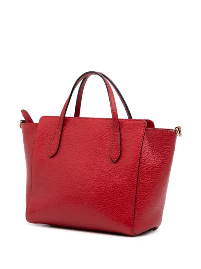 Pre-owned Gucci 2016-2024 Mini Leather Swing Satchel In Red
