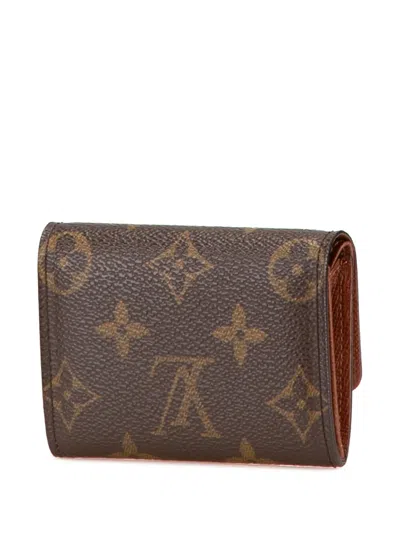 Pre-owned Louis Vuitton 2002 Monogram Porte Monnaie Coin Pouch In Brown
