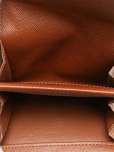 Pre-owned Louis Vuitton 2002 Monogram Porte Monnaie Coin Pouch In Brown