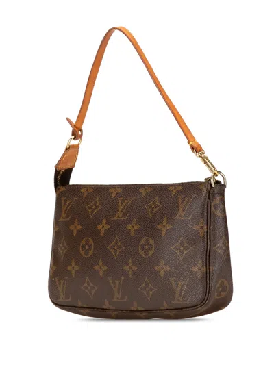 Pre-owned Louis Vuitton 1999 Monogram Pochette Accessoires Shoulder Bag In Brown