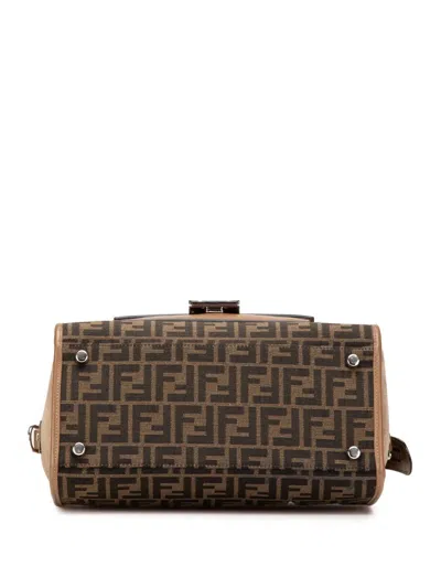 Pre-owned Fendi 2000-2010 Zucca Canvas Soft Trunk Satchel In Brown