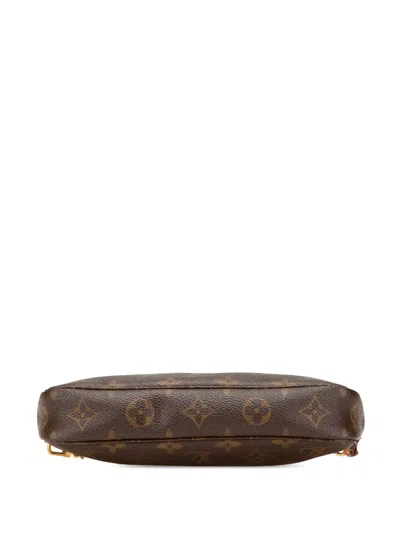 Pre-owned Louis Vuitton 1999 Monogram Pochette Accessoires Shoulder Bag In Brown