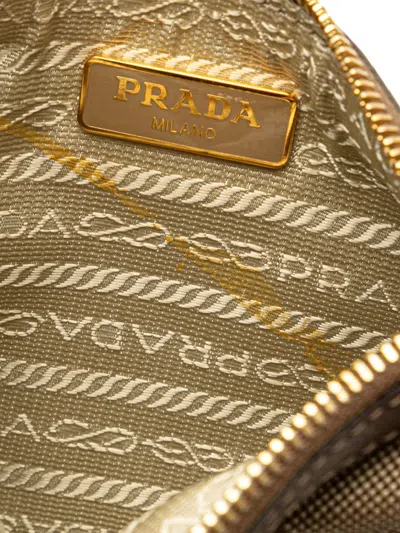 Pre-owned Prada 2013-2024 Canvas Logo Pouch In Brown