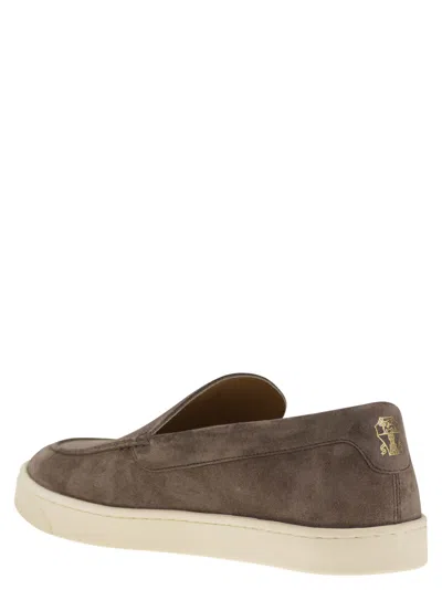 Brunello Cucinelli Suede Logo Loafers