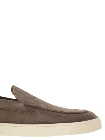 Brunello Cucinelli Suede Logo Loafers