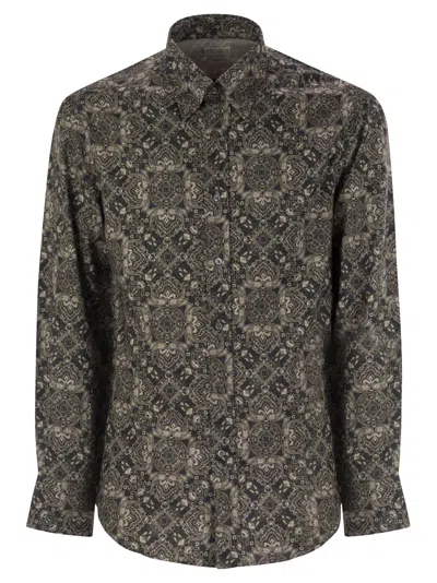 Brunello Cucinelli Paisley Print Cotton Shirt