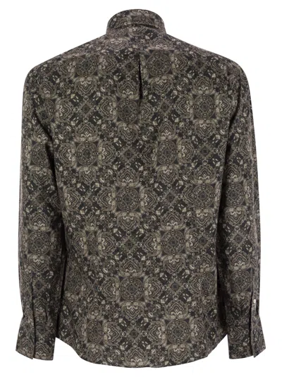 Brunello Cucinelli Paisley Print Cotton Shirt