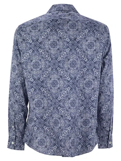 Brunello Cucinelli Patterned Curved Hem Shirt