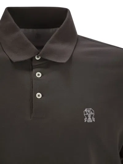 Brunello Cucinelli Cotton Polo Shirt With Printed Logo