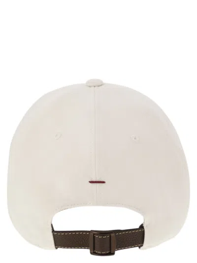 Brunello Cucinelli Men's Diagonal Linen, Wool And Silk Baseball Cap With Embroidered Logo