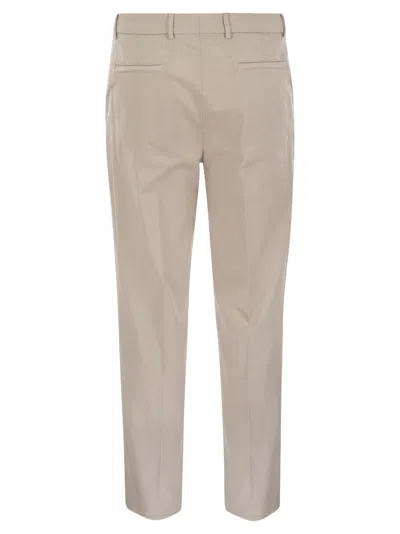 Brunello Cucinelli Garment-dyed Leisure Fit Trousers In American Pima Comfort Cotton With Pleats