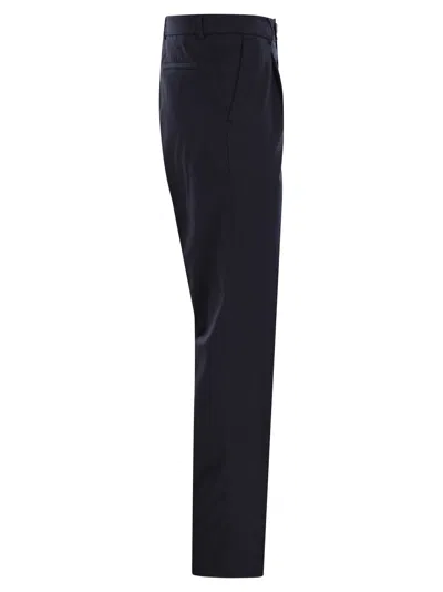 Brunello Cucinelli Straight-leg Cotton-blend Trousers In Black