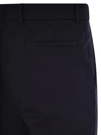 Brunello Cucinelli Straight-leg Cotton-blend Trousers In Black