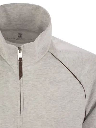 Brunello Cucinelli Men's High-necked Topwear In Gray