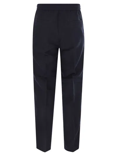 Brunello Cucinelli Men Leisure Fit Trousers In Linen And Cotton Gabardine With Drawstring And Double