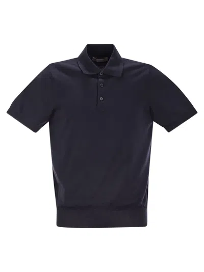 Brunello Cucinelli Men Lightweight Cotton Knit Polo Shirt