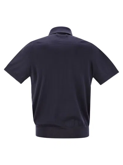 Brunello Cucinelli Men Lightweight Cotton Knit Polo Shirt