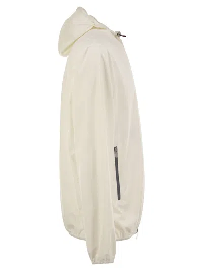 Brunello Cucinelli Ivory Stretch Nylon Jacket In White