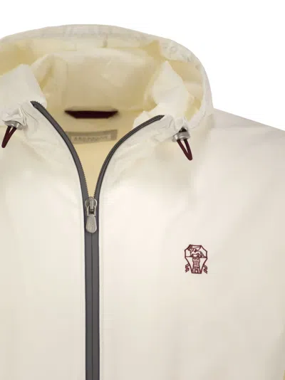 Brunello Cucinelli Ivory Stretch Nylon Jacket In White