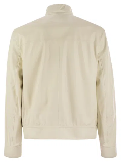 Brunello Cucinelli Reversible Leather Bomber Jacket